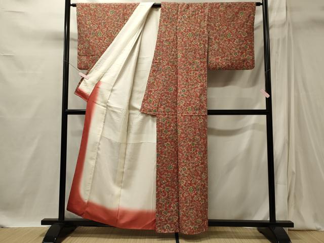平和屋着物■上質な小紋 更紗花唐草文 正絹 逸品 CABI1843oy
