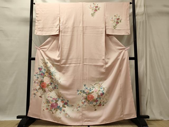 平和屋着物■訪問着 扇面草花文 暈し染め 正絹 逸品 未使用 CABI1845oy