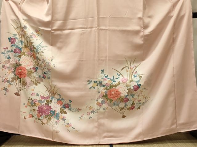 平和屋着物■訪問着 扇面草花文 暈し染め 正絹 逸品 未使用 CABI1845oy