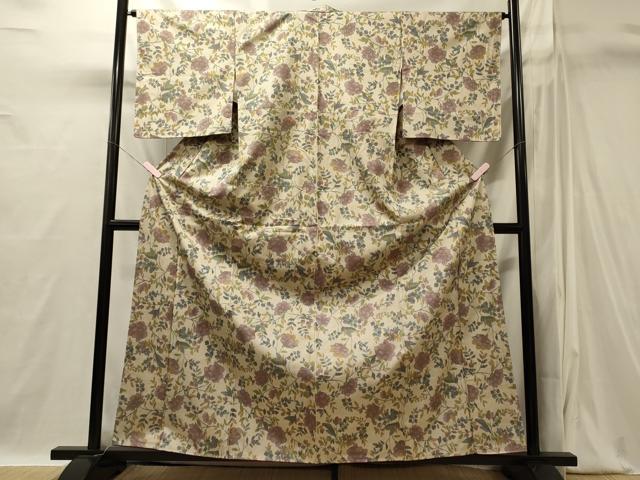 平和屋着物■上質な紬 枝花文 正絹 逸品 未使用 CABI1852oy