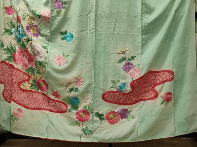 平和屋着物■豪華振袖 駒刺繍 絞り 草花文 金銀糸 正絹 逸品 CABI1855oy