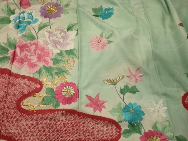 平和屋着物■豪華振袖 駒刺繍 絞り 草花文 金銀糸 正絹 逸品 CABI1855oy