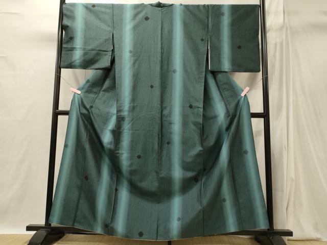 平和屋着物■上質な紬 丸文 背抜き仕立て 正絹 逸品 CABI1858oy