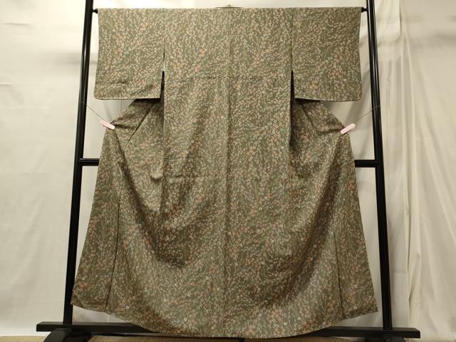 平和屋着物■上質な小紋 枝花文 正絹 逸品 未使用 CABI1861oy
