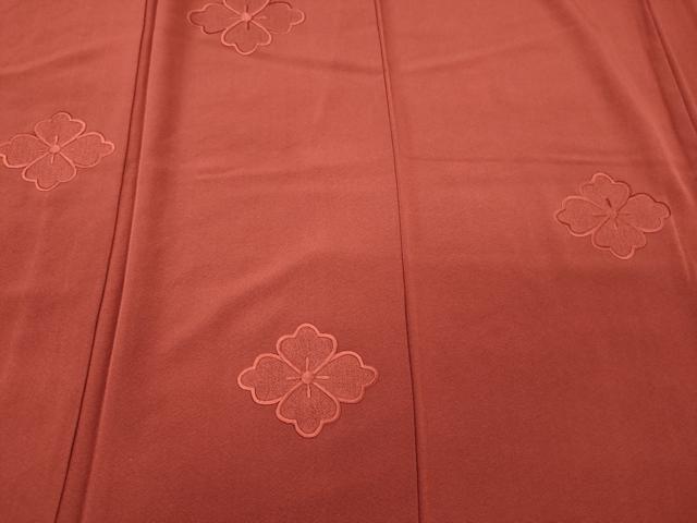 平和屋着物■訪問着 刺繍 菱花文 銀朱色 正絹 逸品 未使用 CABI1863oy