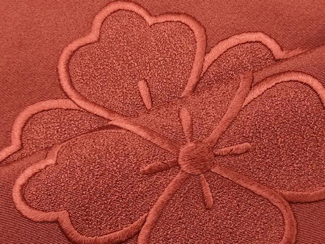 平和屋着物■訪問着 刺繍 菱花文 銀朱色 正絹 逸品 未使用 CABI1863oy