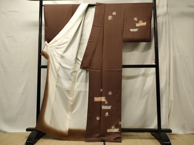 平和屋着物■訪問着 幾何学花文 正絹 逸品 CABI1878oy