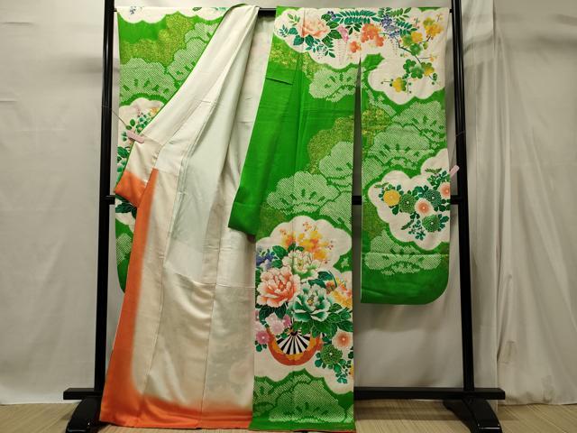 平和屋着物■豪華振袖 駒刺繍 絞り 花車文 金彩 正絹 逸品 CABI1888oy