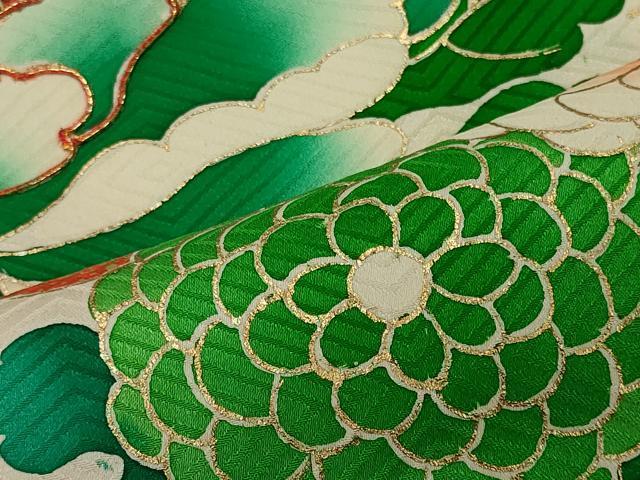 平和屋着物■豪華振袖 駒刺繍 絞り 花車文 金彩 正絹 逸品 CABI1888oy