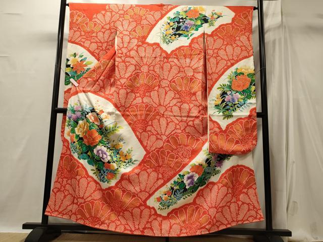 平和屋着物■豪華振袖 駒刺繍 絞り 草花文 金彩 正絹 逸品 CABI1890oy