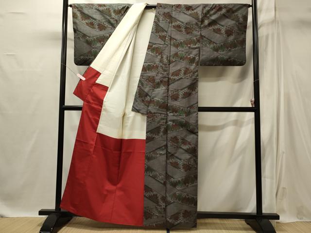 平和屋着物■上質な紬 松葉文 正絹 逸品 CABI1893oy