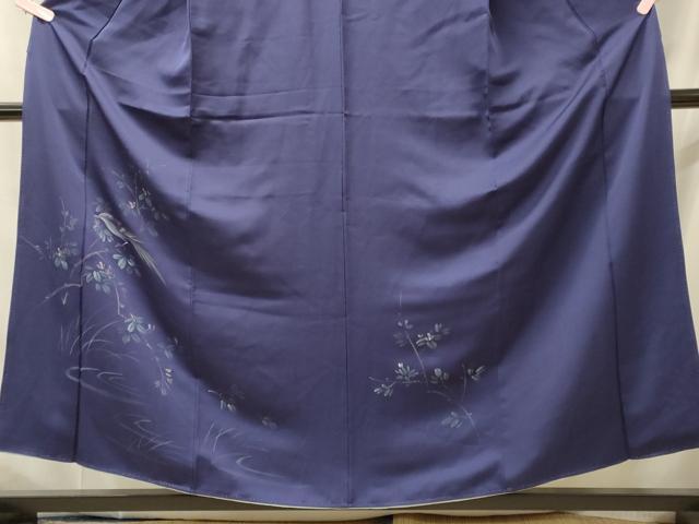 平和屋着物■訪問着 手描き 休み鳥枝花文 正絹 逸品 CABI1896oy