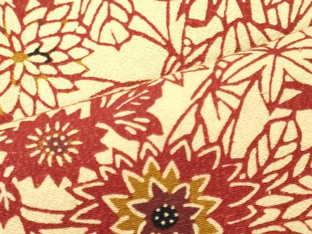 平和屋着物■上質な小紋 型染め 草花文 正絹 逸品 CABI1905oy