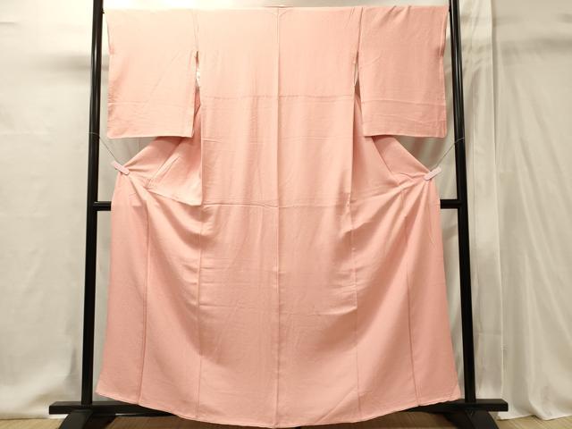 平和屋着物■上質な色無地 珊瑚色 正絹 逸品 CABI1911oy