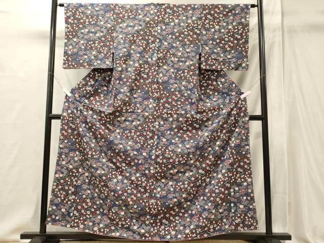 平和屋着物■上質な小紋 雲取り鴛鴦花文 金彩 正絹 逸品 未使用 CABI1914oy