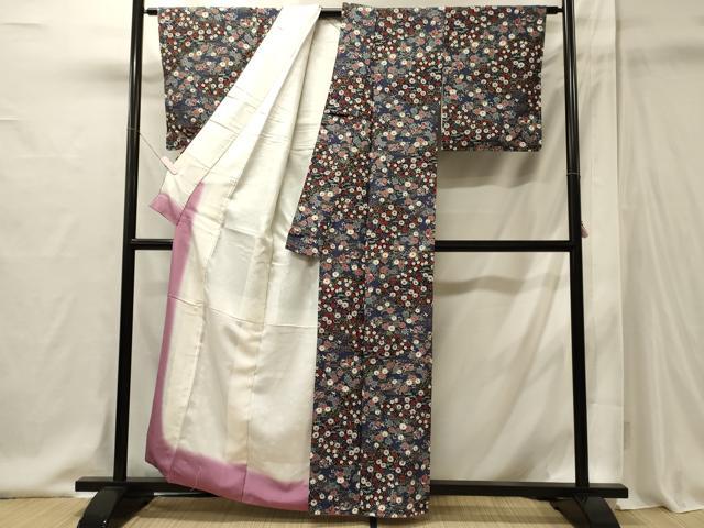 平和屋着物■上質な小紋 雲取り鴛鴦花文 金彩 正絹 逸品 未使用 CABI1914oy