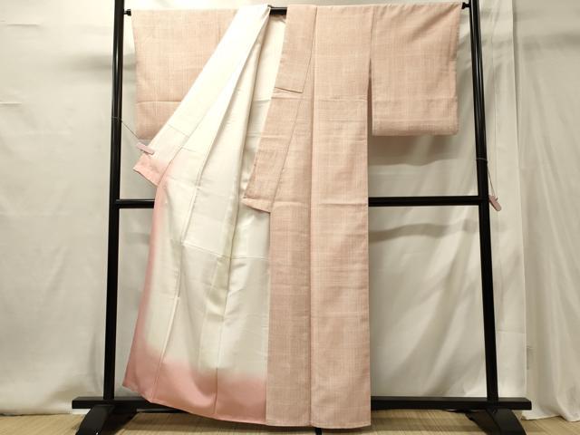 平和屋着物■上質な小紋 格子柄 正絹 逸品 CABI1915oy