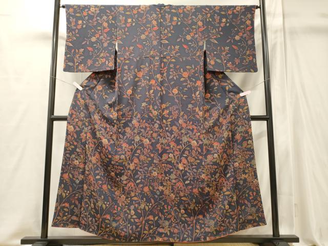 平和屋着物■上質な小紋 更紗花文 正絹 逸品 CABI1920oy