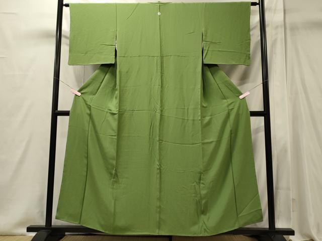 平和屋着物■上質な色無地 青丹色 正絹 逸品 CABI1922oy