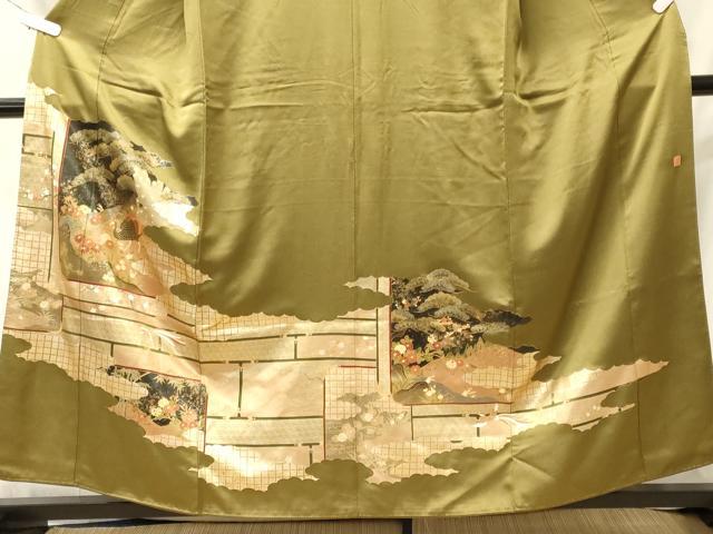 平和屋着物■豪華色留袖 作家物 孔雀花松文 金銀彩 正絹 逸品 CABI1926oy