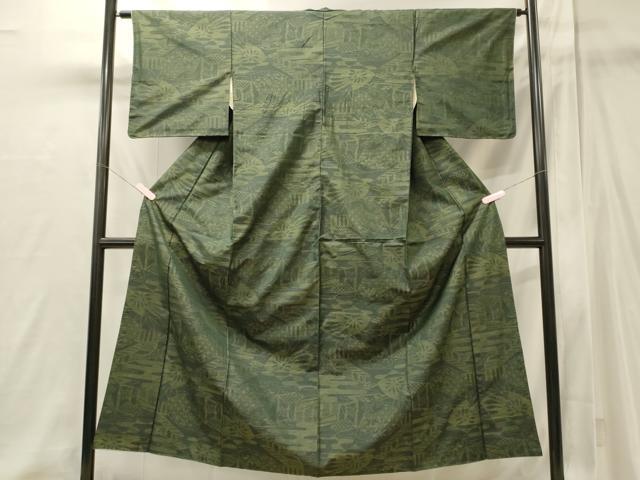 平和屋着物■本場大島紬 地紙花文 正絹 逸品 未使用 CABI1928oy