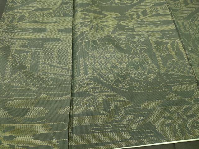 平和屋着物■本場大島紬 地紙花文 正絹 逸品 未使用 CABI1928oy