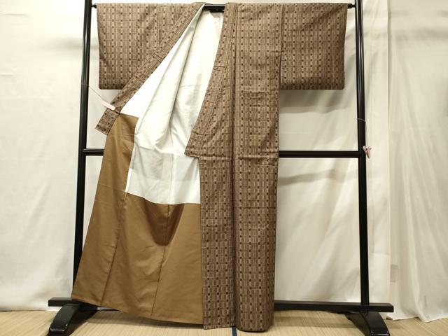 平和屋着物■上質な紬 幾何学文 正絹 逸品 CABI1929oy