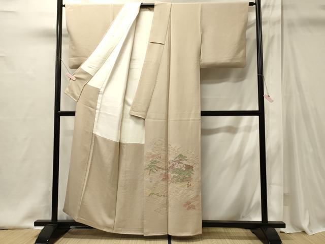 平和屋着物■豪華色留袖 寿光織 人物風景松文 金糸 正絹 逸品 CABI1937oy