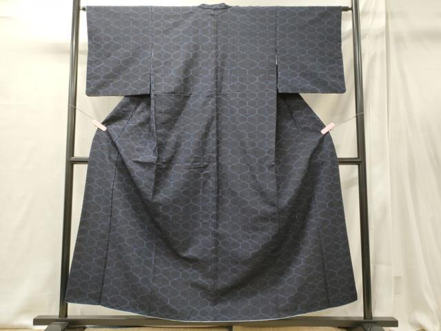 平和屋着物■上質な紬 幾何学文 正絹 逸品 CABI1950oy
