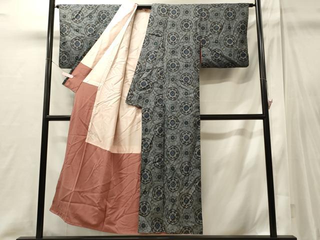 平和屋着物■上質な紬 舞花文 正絹 逸品 CABI1952oy