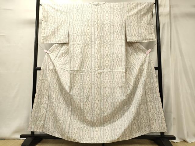 平和屋着物■上質な紬 幾何学文 正絹 逸品 未使用 CABI1954oy