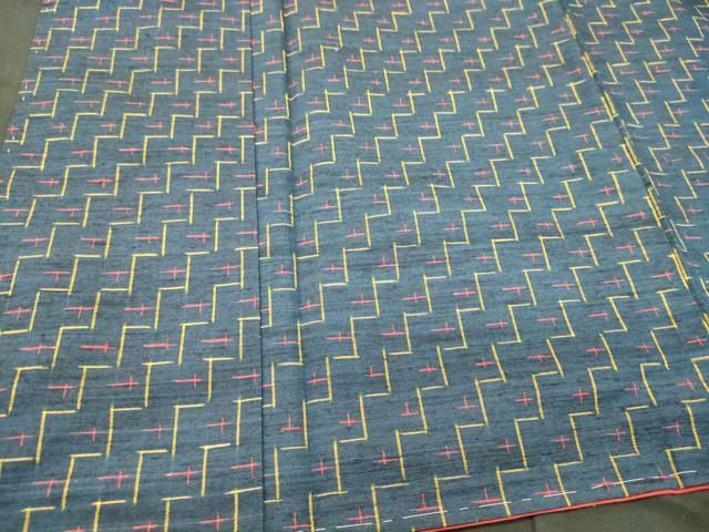 平和屋着物■上質な紬 幾何学文 正絹 逸品 未使用 CABI1957oy