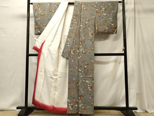 平和屋着物■上質な小紋 文箱枝花文 金彩 正絹 逸品 CABI1962oy