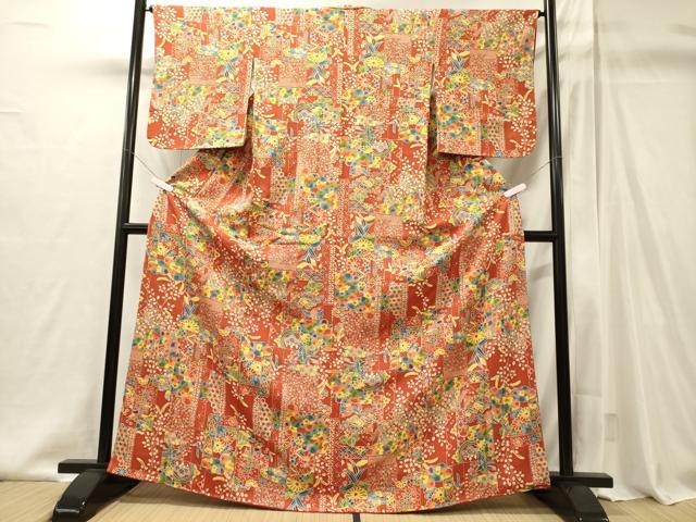 平和屋着物■上質な小紋 吉祥草花文 正絹 逸品 未使用 CABI1963oy