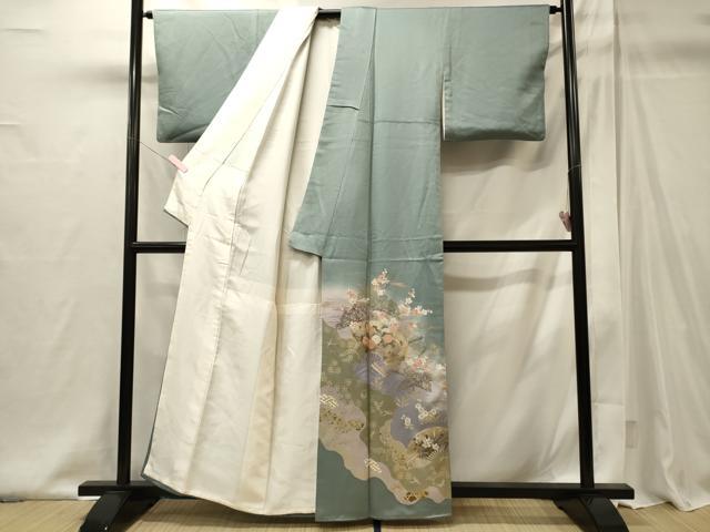 平和屋着物■豪華色留袖 作家物 道場が扇面花文 暈し染め 金銀彩 正絹 逸品 CABI1965oy