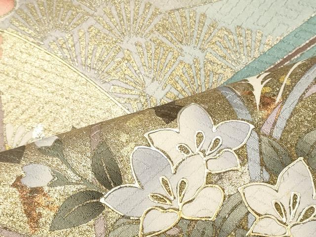 平和屋着物■豪華色留袖 作家物 道場が扇面花文 暈し染め 金銀彩 正絹 逸品 CABI1965oy