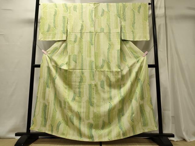 平和屋着物■上質な小紋 総絞り 幾何学文 正絹 逸品 未使用 CABI1973oy