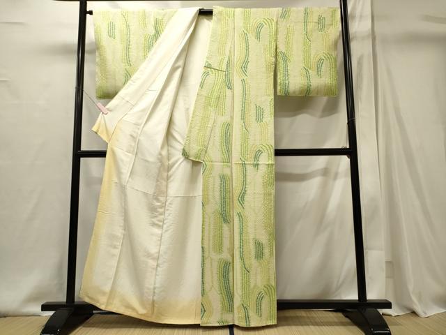 平和屋着物■上質な小紋 総絞り 幾何学文 正絹 逸品 未使用 CABI1973oy