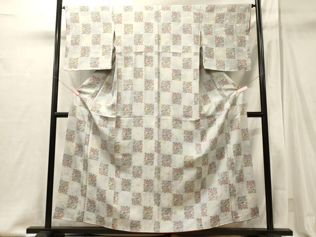 平和屋着物■上質な小紋 草花文 暈し染め 正絹 逸品 未使用 CABI1974oy