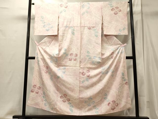 平和屋着物■上質な小紋 流線草花文 正絹 逸品 CABI1975oy