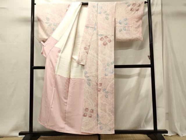 平和屋着物■上質な小紋 流線草花文 正絹 逸品 CABI1975oy