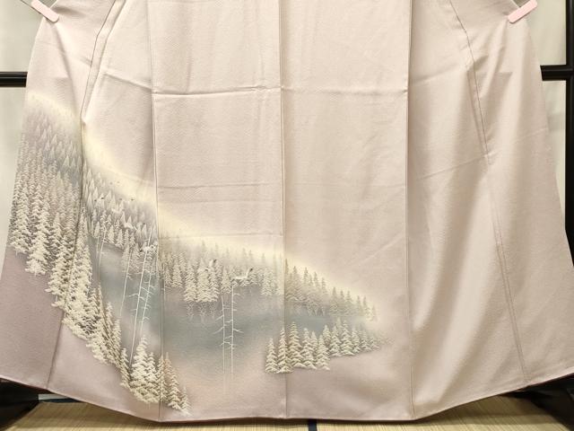 平和屋着物■訪問着 飛鶴樹林文 暈し染め 正絹 逸品 未使用 CABI1976oy