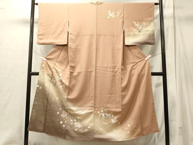 平和屋着物■訪問着 駒刺繍 花筏文 暈し染め 金彩 正絹 逸品 CABI1979oy