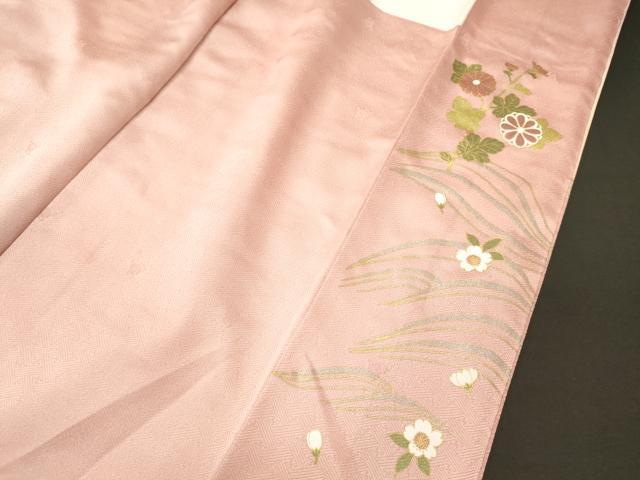 平和屋着物■訪問着 駒刺繍 流水扇面枝花文 暈し染め 金銀彩 正絹 逸品 CABI1981oy
