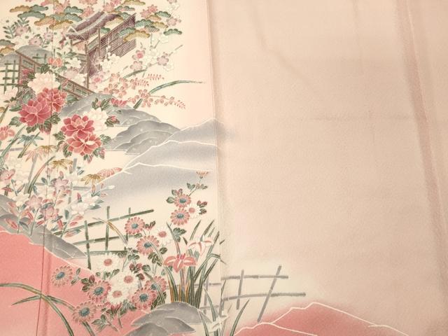 平和屋着物■訪問着 風景草花文 暈し染め 正絹 逸品 未使用 CABI1987oy