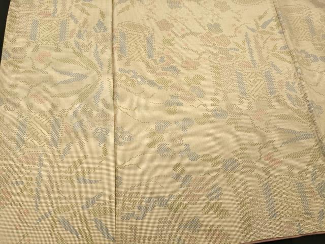 平和屋着物■本場大島紬 7マルキ 貝桶花文 正絹 逸品 CABI1994oy