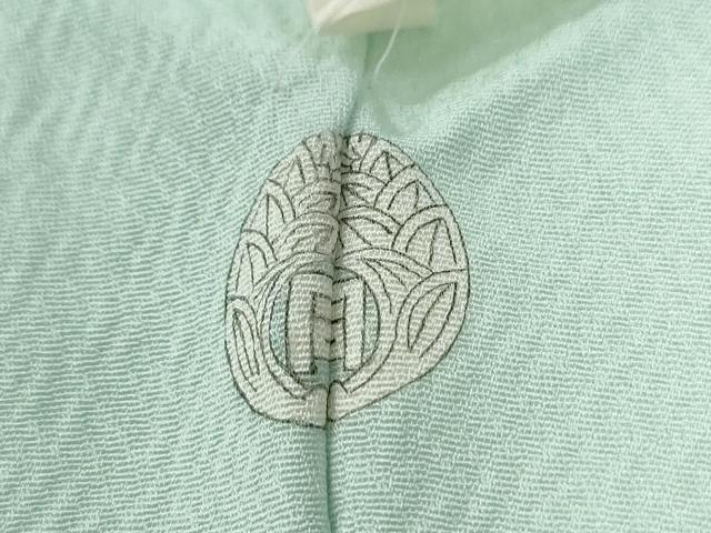 平和屋着物●無地絵羽訪問着 立波地紙重ね花文 白緑色 ロング丈 正絹 逸品 未使用 CABI2006yc