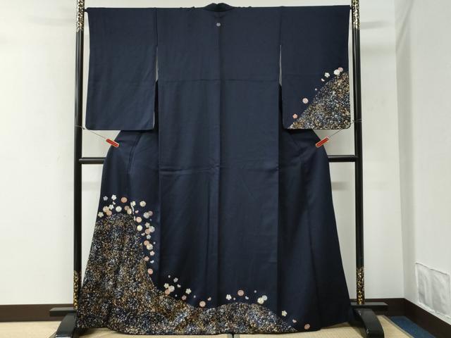 平和屋着物●訪問着 駒刺繍 舞花文 金銀彩 正絹 逸品 CABI2016yc