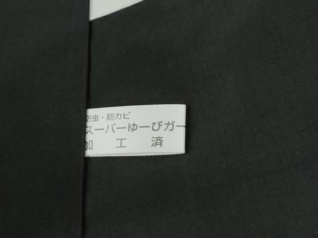 平和屋着物●本場縞大島紬 訪問着 泥染め 地空き 短冊重ね吉祥文 薩摩染織謹製 証紙付き 正絹 逸品 CABI2017yc
