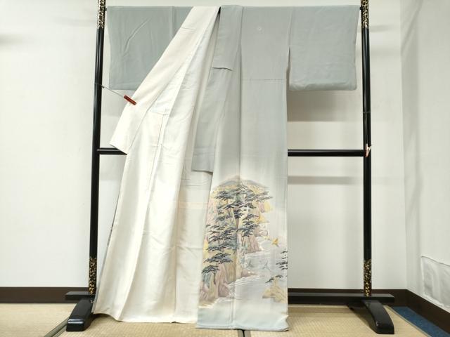 平和屋着物●本加賀友禅作家 白坂幸蔵 色留袖 陸中 三王岩 飛鶴浜松文 暈し染め 正絹 逸品 CABI2021yc